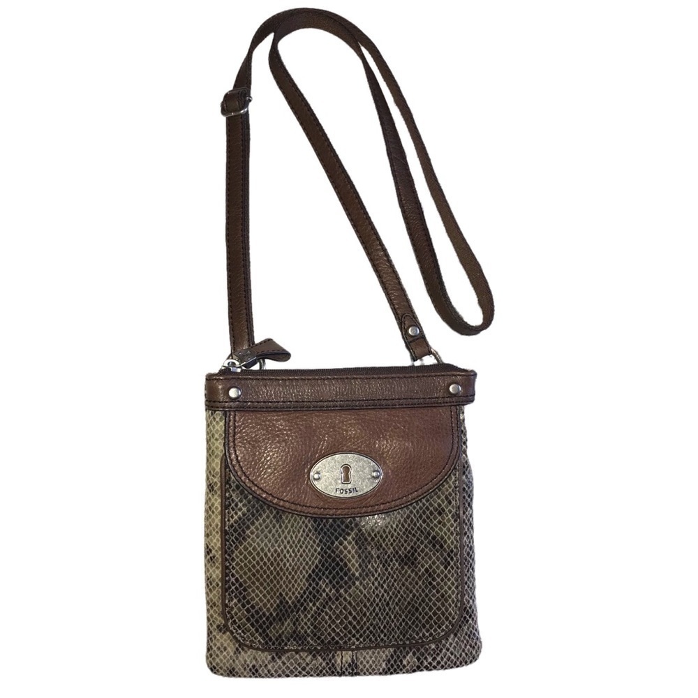 Fossil Crossbody Animal Print Snake Embossed Leather 1